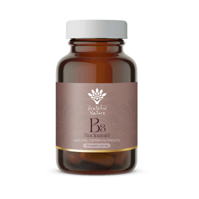 B3 vitamin (Niacin) - Natural Grown Nutrients - 60 tabletter for 1-2 mnd