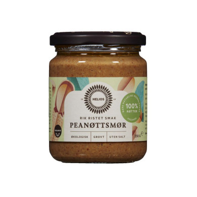 Helios- Peanøttsmør Grovt u/salt Økologisk - 250 g