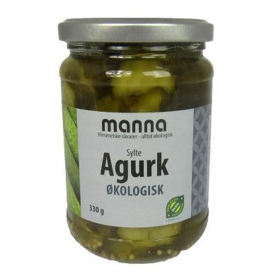 Sylteagurk skivet, 330 g, økologisk, Manna